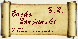 Boško Marjanski vizit kartica